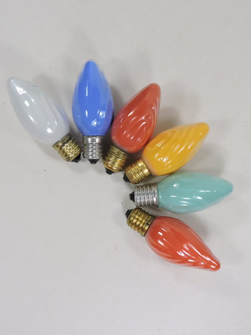 6 Vintage GE Swirl Replacement Christmas Lights 1950's Era - Plus 2 spares